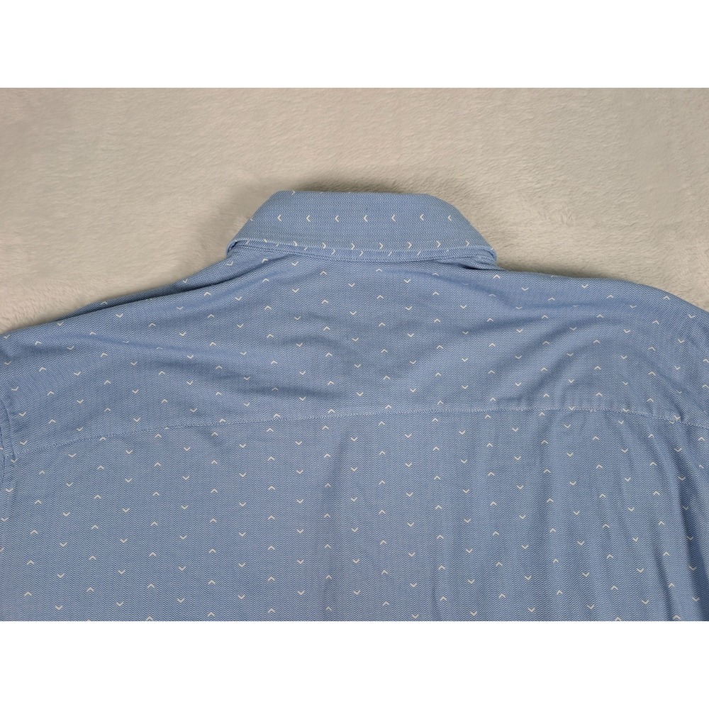 Buttercloth Icy Cotton Long Sleeve Shirt Mens 2XL Reg Fit Blue Geometric AOP - Picture 9 of 9